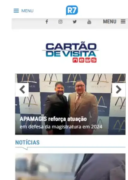 Backlinks no Portal de notícias R7 (Cartão de Visita).